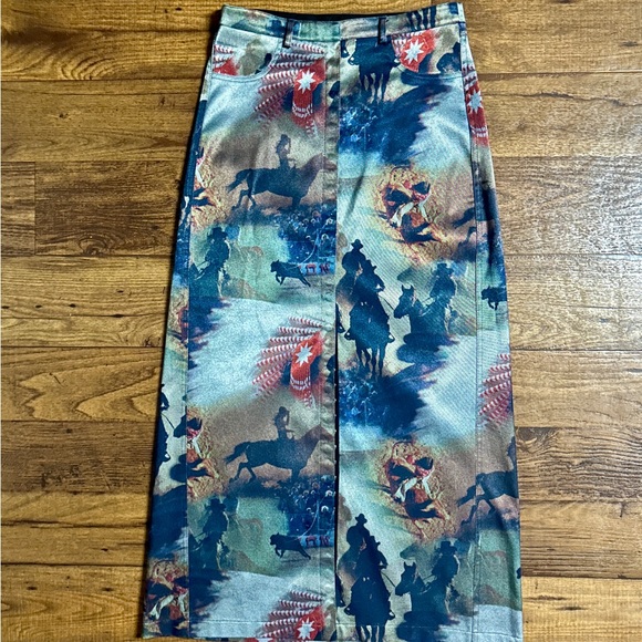 Equestrian Design • Small • Cowboy • Western • Indian • Blue/Black/ Red • Skirt - Picture 13 of 16